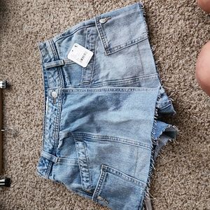 Free people denim  shorts with skirt front